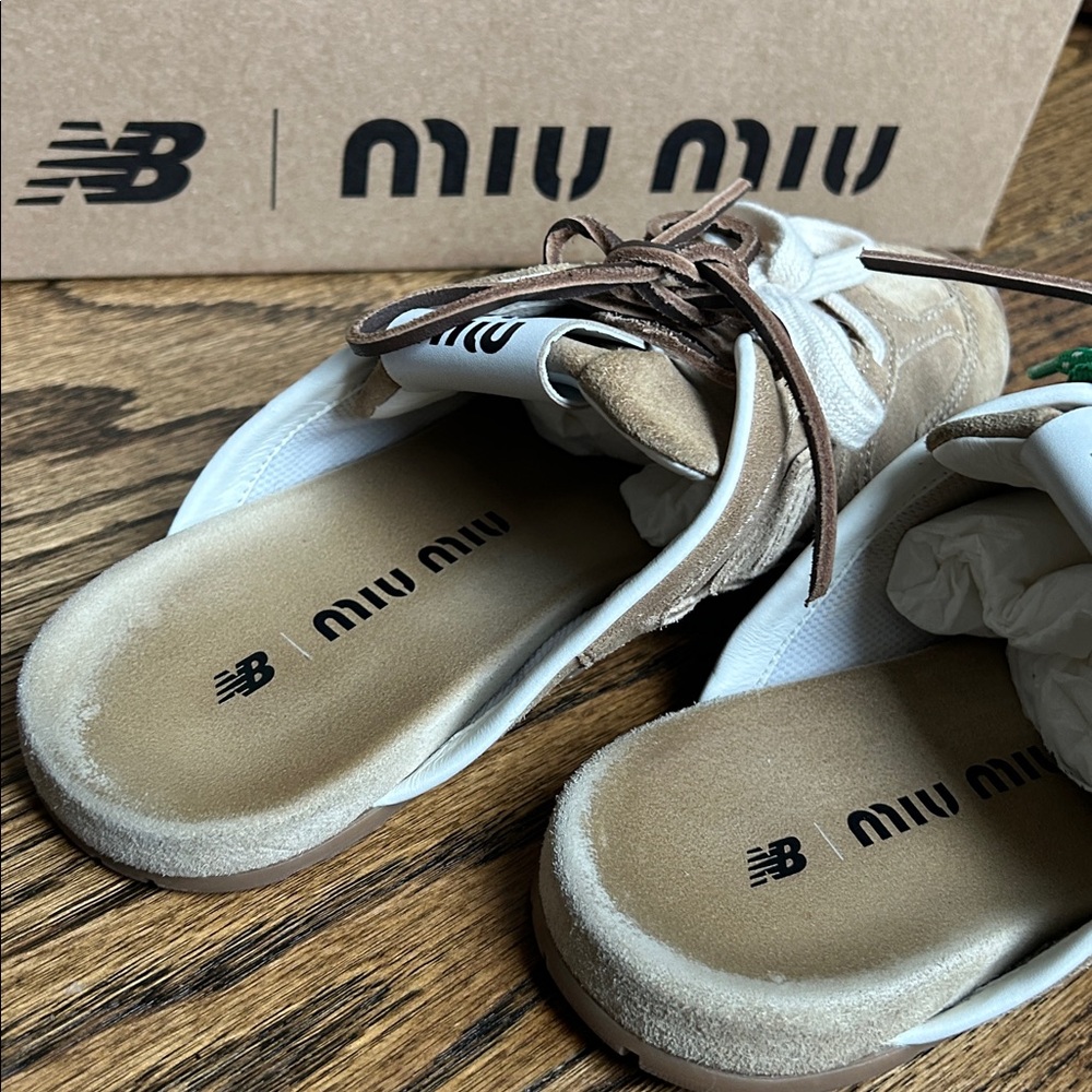 New Balance X Miu Miu 530 SL faded suede mules - Picture 8 of 16